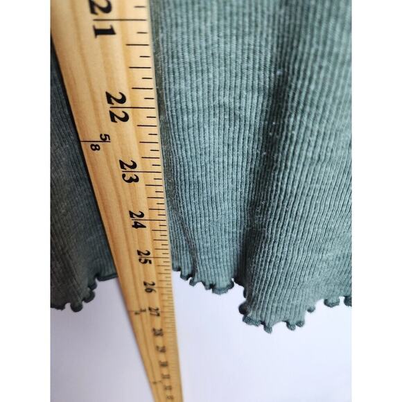 Aerie button front tank sz L lettuce hem Y2K green 90's beachy boho grunge - Picture 9 of 9
